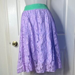 LulaRoe, purple/teal lace skirt